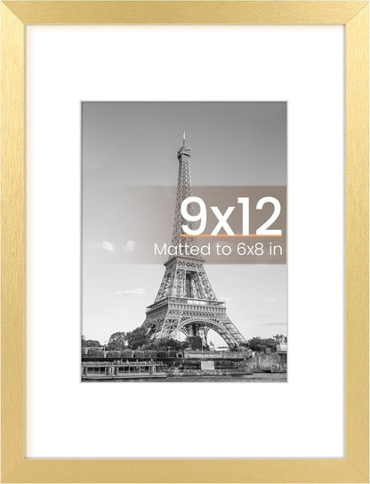 upsimples 8x10 Picture Frame, Display Pictures 5x7 with Mat or 8x10 Without Mat, Wall Hanging Photo Frame, Black, 1 Pack - Colors B