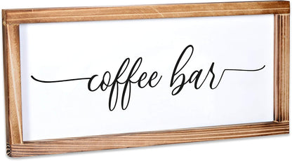 Coffee Bar Sign Decor 8x17 Inch, Coffee Sign Decor, Wooden Kitchen Wall Art