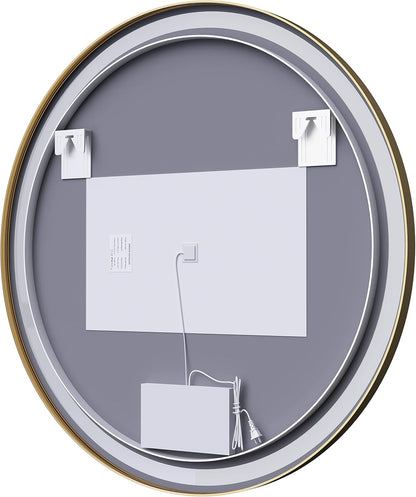 Itrue 12 Inch Small Round Decorative Wall Mirror, HD Silver-Coated Glass with Brushed Black Metal Frame, Minimalist Modern Accent Mirror for Vanity, Narrow Walls, Bathroom, Bedroom & Entryway
