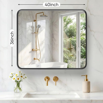 NEWBULIG Gold Round Wall Mirror 36 Inch, Bathroom Mirrors for Over Sink, Wall Decor for Bathroom, Entryway, Bedroom, Vanity