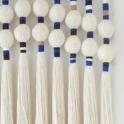 IOWER Macrame Wall Hanging 27" W x 31" L Boho Wall Decor Sphericity Cotton Textile Wall Hanging Art Fiber Yarn Art Handmade Detachable Assembly