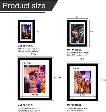 Egofine Picture Frame Set 12 Pack, Picture Frames Collage Wall Decor with Two 11x14, Two 8x10, Four 5x7, Four 4x6 for Wall and Tabletop, Made of Solid Wood, Covered by Plexiglass, Natural Wood