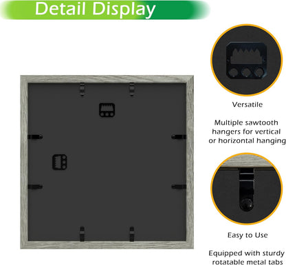 FrameWorks 11” x 14” Dark Oak Wooden Shadow Box Frame – Display Case with Soft Felt Back, Memory Box with Tempered Glass, Display Box with Elegant White Ball Push Pins, Wooden Flower Box