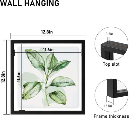 CORE ART 8x10 Floating Picture Frame,Double Plexglass Floating Frame for 5x7,4x6 Pictures,Wall or Tabletop Display,Black