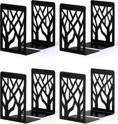 Book Ends, Bookends, Bookends for Shelves, Bookend, Book Ends for Heavy Books, Black Metal Book Shelf Holder Home Decorative, Book Stoppers for Shelves 3 Pair
