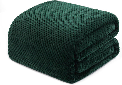 Exclusivo Mezcla Fleece Throw Blanket Extra Large, Super Soft and Warm Blankets for Couch, Sofa and Bed Waffle Textured, Cozy, Fuzzy and Lightweight (Slate Blue, 50x70 Inches)