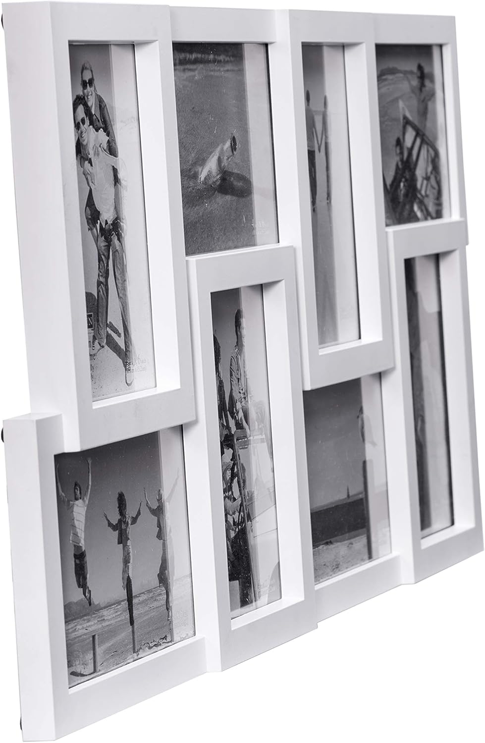 Malden International Designs Collage Picture Frame for Wall, Holds Eight Photos : 4-6x4 and 4-4x6 Inch - Black Plastic, Wall Decor for the Home