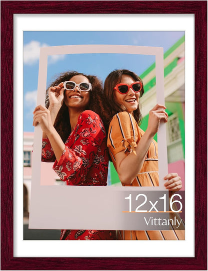 Vittanly 11x14 Picture Frame, Display Pictures 8x10 with Mat or 11x14 without Mat, Photo Frame for Wall Mounting, Black, 1 Pack - Colors B
