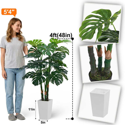 Aveyas 7ft Artificial Olive Tree for Home Decor, 7 Feet Large Faux Plant Fake Skinny Silk Trees with Pot for Indoor Outdoor House Living Room Office (7 ft Tall Including Raised Pot)