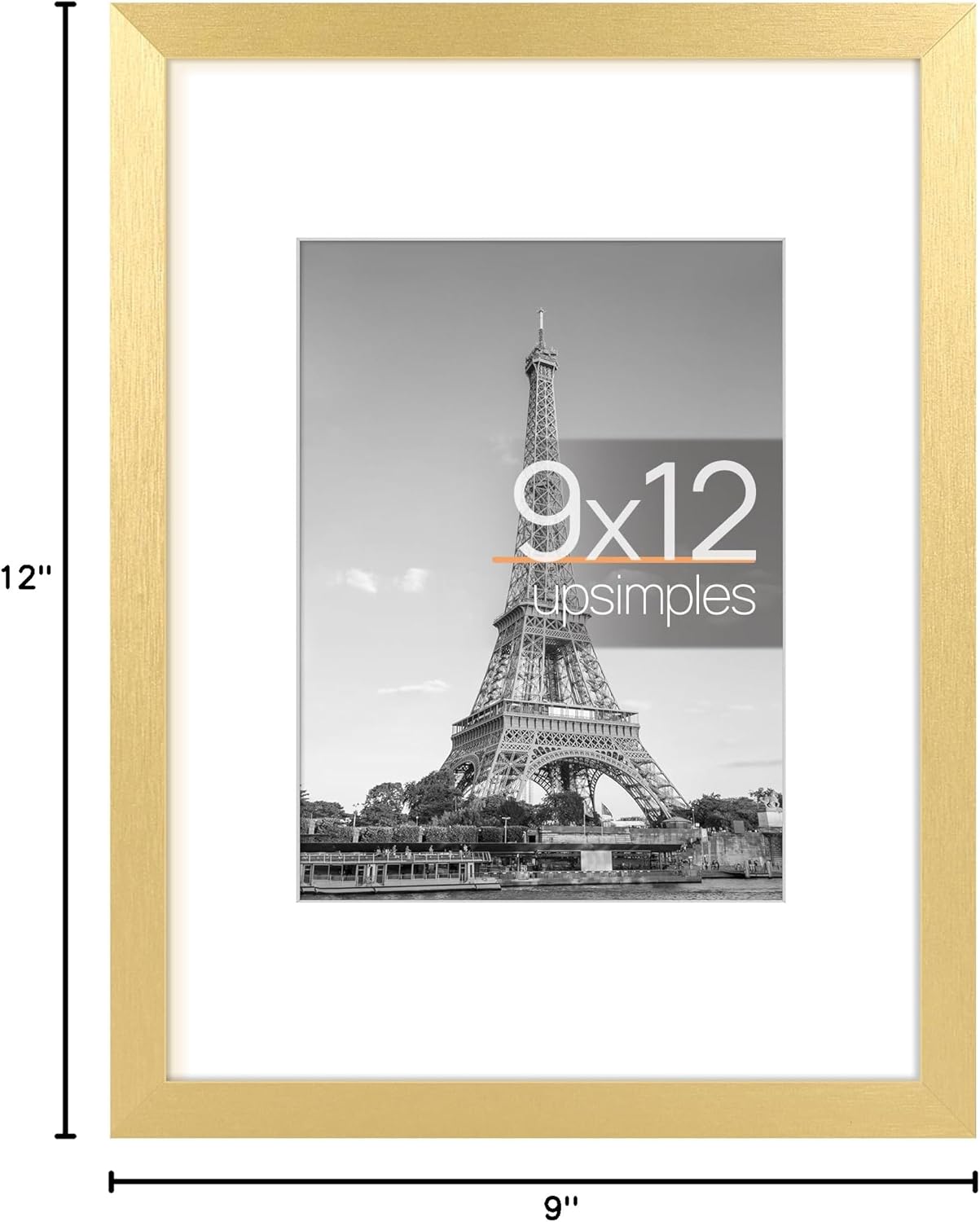 upsimples 8x10 Picture Frame, Display Pictures 5x7 with Mat or 8x10 Without Mat, Wall Hanging Photo Frame, Black, 1 Pack - Colors B