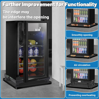 Nefish Mini Fridge Stand Universal Raised Base Adjustable Refrigerator Stands with 4 Strong Feet Washing Machine Pedestal Multi-Functional Bases for Dryer (Black)