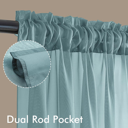 MIULEE White Sheer Curtains 84 Inches Long, 4 Panels Set, Light Filtering Rod Pocket Voile Drapes for Living Room and Bedroom, Airy Soft Fabric Window Treatments, 42 x 84 Inches
