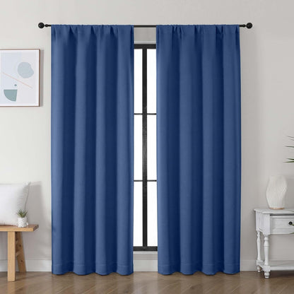 Simplebrand Ava Sage Green Blackout Curtains for Bedroom 63 Inch Length 2 Panels Set, Solid Thermal Insulated Energy Saving Rod Pocket Window Treatment Curtains Blackout Drapes, W40 x L63 Inch, Sage - Colors A