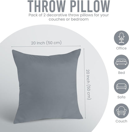 Utopia Bedding 18x18 Pillow Inserts, Set of 2, White – Indoor Decorative Throw Pillows for Bed, Sofa & Couch – Soft, Supportive & Fluffy Cushion Inserts