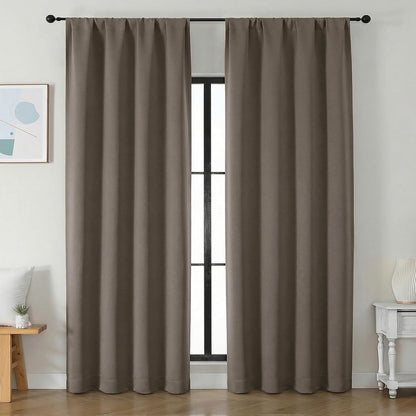 Simplebrand Ava Sage Green Blackout Curtains for Bedroom 63 Inch Length 2 Panels Set, Solid Thermal Insulated Energy Saving Rod Pocket Window Treatment Curtains Blackout Drapes, W40 x L63 Inch, Sage - Colors A