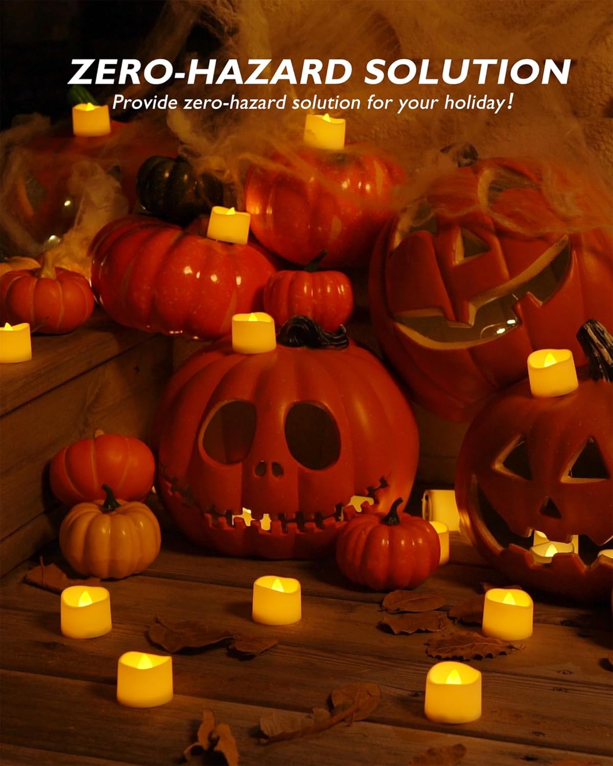 Homemory 24Pcs Flickering Flameless Candle Battery Operated, 200+Hours Fake Electric LED Tea Lights for Votive, Centerpiece Table Decorations, Wedding, Aniversary, Halloween, Christmas