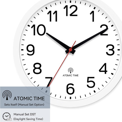 AKCISOT Wall Clock, Modern Small Wall Clocks Battery Operated 8 Inch, Silent Non-Ticking Analog Classic for Office, Home, Bathroom, Kitchen, Bedroom, School(Black)