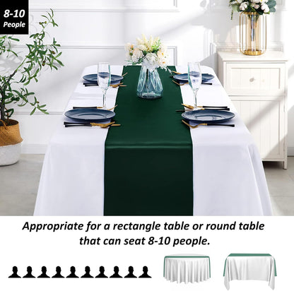 SiinvdaBZX 4 Pcs Royal Blue Satin Table Runner 12 x 108 inches Long, Bright Smooth Satin Wedding Table Runner Decorations for Birthday Parties, Buffet, Banquets, Graduations, Engagements