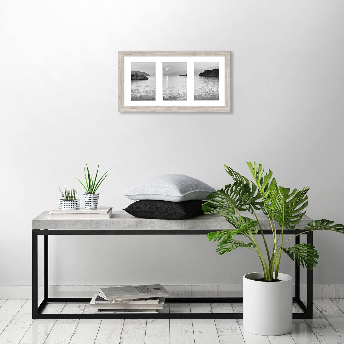 Americanflat 4x6 Collage Picture Frame with Shatter-Resistant Glass - Fits Five 4x6 Photos or Use as One 11x14 Picture Frame - Signature Collection - Collage Frames for Wall Display - Black