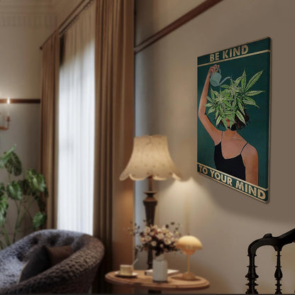 DIHSIEG 12x16 Canvas Wall Art funny bathroom wall art Print Poster Vintage Poster Frameless Floral Can be hung on the Wall Heal Your Heart poster Wall Art Canvas