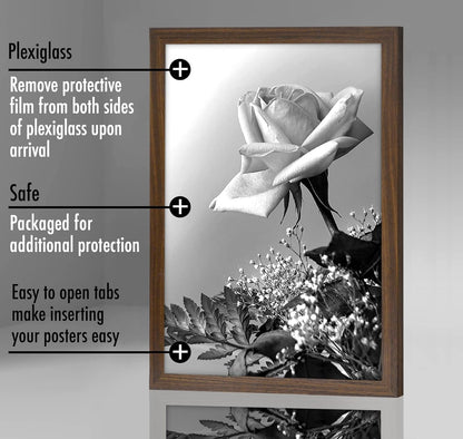 Americanflat 16x20 Picture Frame with Polished Plexiglass - Black Picture Frame - Wide Photo Frames Made of Engineered Wood for Vertical or Horizontal Wall Display - Epic Collection - Black - Colors B
