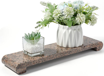 Natural Marble Tray Marble Pedestal Stand for Kitchen Counter, Bathroom, Home Decor, Small Plant Tray 4.02" x 15.98" Soap Dish Holder for Jewelry, Vanity, Counter Luxury Decorative Tray (Kashmir Gold)