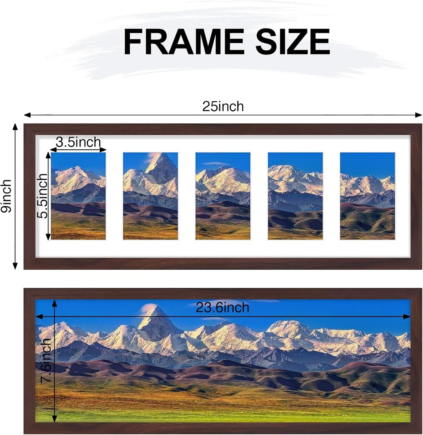 Vittanly 11x14 Collage Picture Frame, Displays 5Pcs 4x6 Pictures with Mat or 1Pcs 11x14 without Mat for Wall Mounting, Picture Frames Collage Wall Decor in Black, 1 Pack