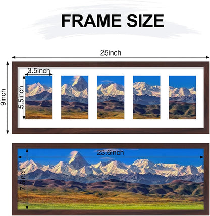 Vittanly 11x14 Collage Picture Frame, Displays 5Pcs 4x6 Pictures with Mat or 1Pcs 11x14 without Mat for Wall Mounting, Picture Frames Collage Wall Decor in Black, 1 Pack