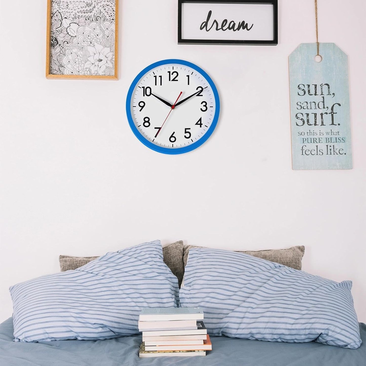 AKCISOT Wall Clock, Modern Small Wall Clocks Battery Operated 8 Inch, Silent Non-Ticking Analog Classic for Office, Home, Bathroom, Kitchen, Bedroom, School(Black)