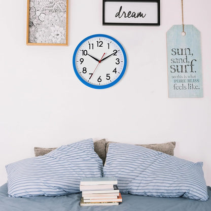 AKCISOT Wall Clock, Modern Small Wall Clocks Battery Operated 8 Inch, Silent Non-Ticking Analog Classic for Office, Home, Bathroom, Kitchen, Bedroom, School(Black)