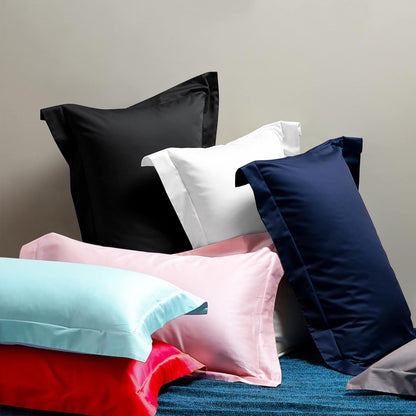 NTBAY Cotton 26x26 Euro Sham Covers - 500 Thread Count Egyptian Cotton Euro Pillow Covers, 2 Pack Super Soft and Breathable 26x26 Pillow Covers, Square Pillow Cases, White