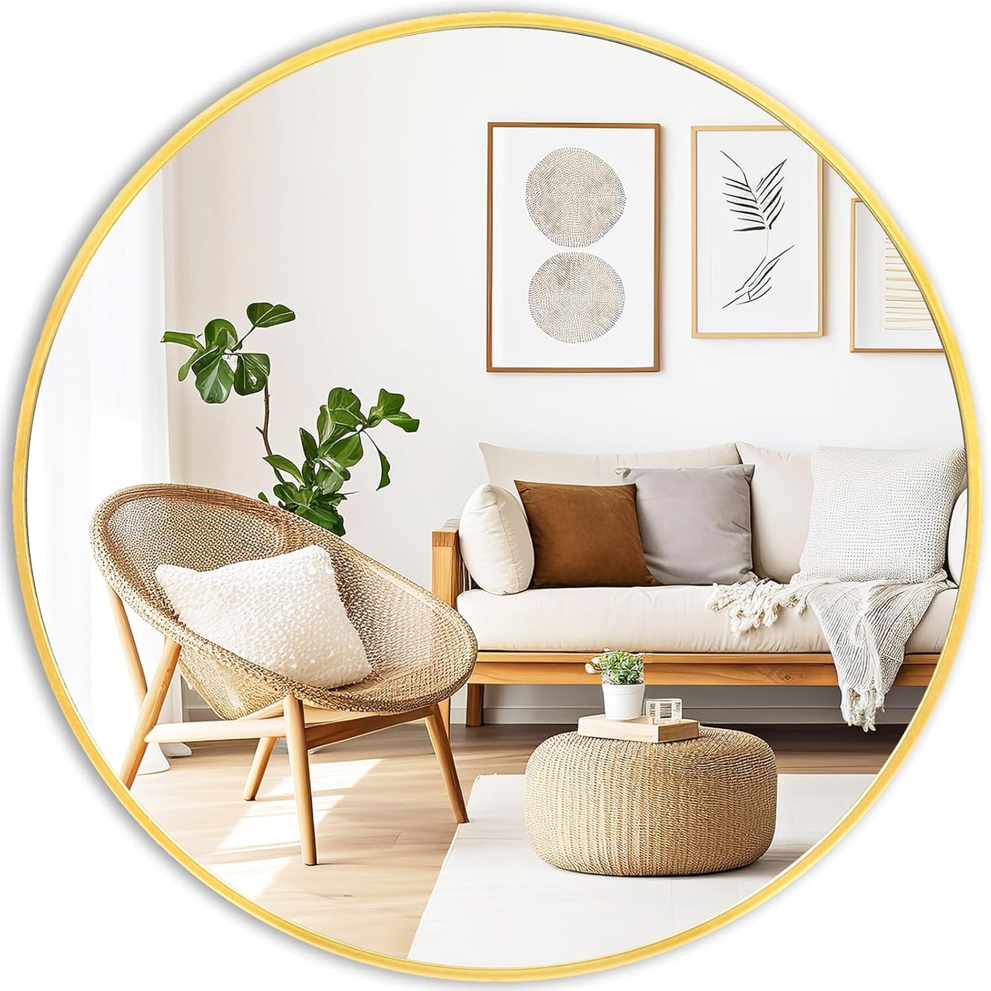 Fabuday Black Circle Mirror for Wall 20 inch - Round Mirrors for Bathroom, Entryway, Living Room, Hallway, Bedroom Decor, Small Matte Framed