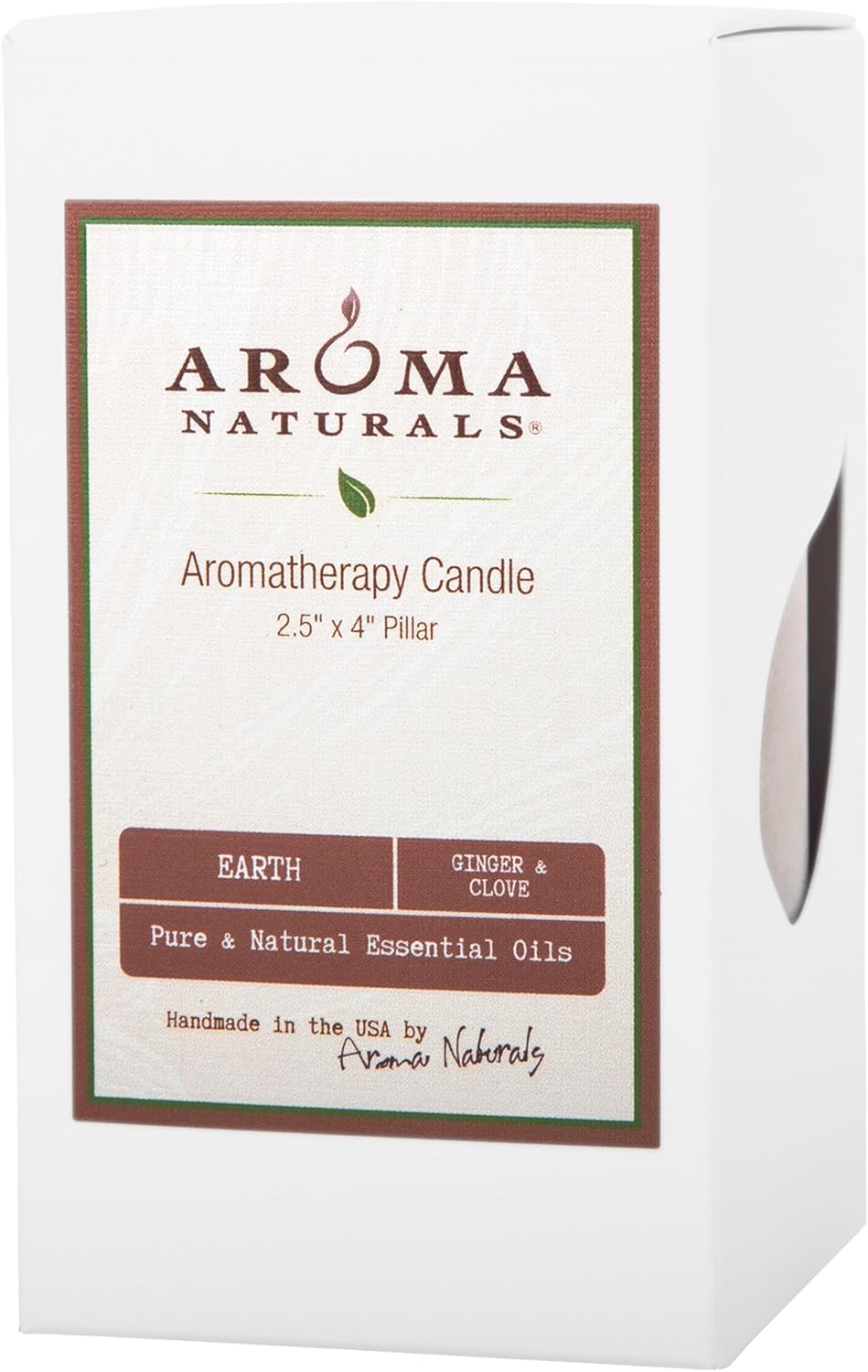 Aroma Naturals Essential Oil Orange and Lemongrass Scented Pillar Candle, Ambiance, 2.5 inch x 4 inch, Yellow