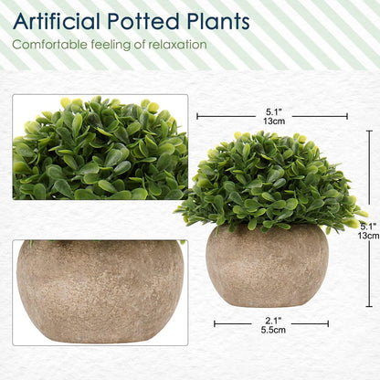 Briful Small Fake Plants Faux Potted Plant Mini Artificial Plants for for Home Table Office Room Desk Bathroom Shelf Kitchen Farmhouse Mantel Decoration