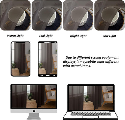 Chyhomenyc Sheer White Valances for Windows 2 Pack, Small Window Curtains for Living Room Bathroom Cafe Laundry Basement, Modern Top Dual Rod Pocket Voile Curtain, 42W x 14L inches, White - Colors B