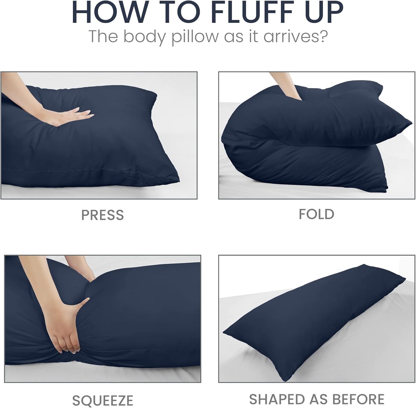 Utopia Bedding Full Body Pillow for Adults (White, 20 x 54 Inch), Long Pillow Insert for Sleeping, Ideal for Side Sleepers
