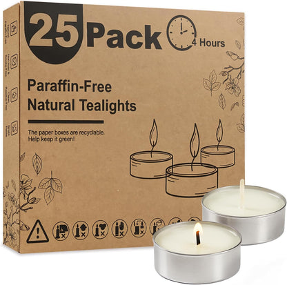 Ashlux Unscented Palm Tea Lights Candles 100 Pack Bulk, 4.5 Hours Long Burning White Tea Lights,Non-Paraffin, Smokeless, Mini Tealight Votive Candles for Wedding, Christmas Lights, Party, Christmas