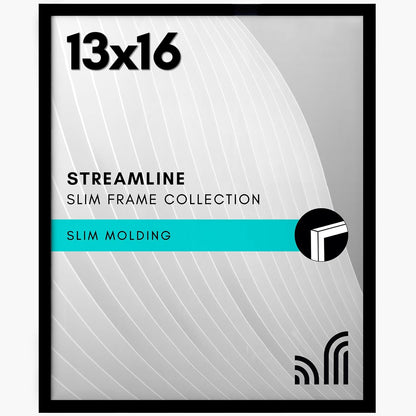 Americanflat 24x36 Poster Frame with Polished Plexiglass - Streamline Collection - Thin Border Picture Frame for Wall Display - Hanging Hardware Included - Black - Colors D