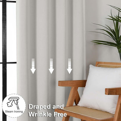 Simplebrand Ava Sage Green Blackout Curtains for Bedroom 63 Inch Length 2 Panels Set, Solid Thermal Insulated Energy Saving Rod Pocket Window Treatment Curtains Blackout Drapes, W40 x L63 Inch, Sage - Colors A