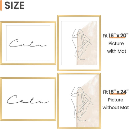 upsimples 11x14 Picture Frame Set of 5, Display Pictures 8x10 with Mat or 11x14 Without Mat, Wall Gallery Photo Frames, Black