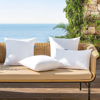 MIULEE Pack of 2 12x20 Outdoor Pillow Inserts, Outdoor Throw Pillows Water-Resistant Decorative Premium Lumbar Pillow Stuffer Sham for Porch Swing Couch Sofa Cushion Patio Furniture