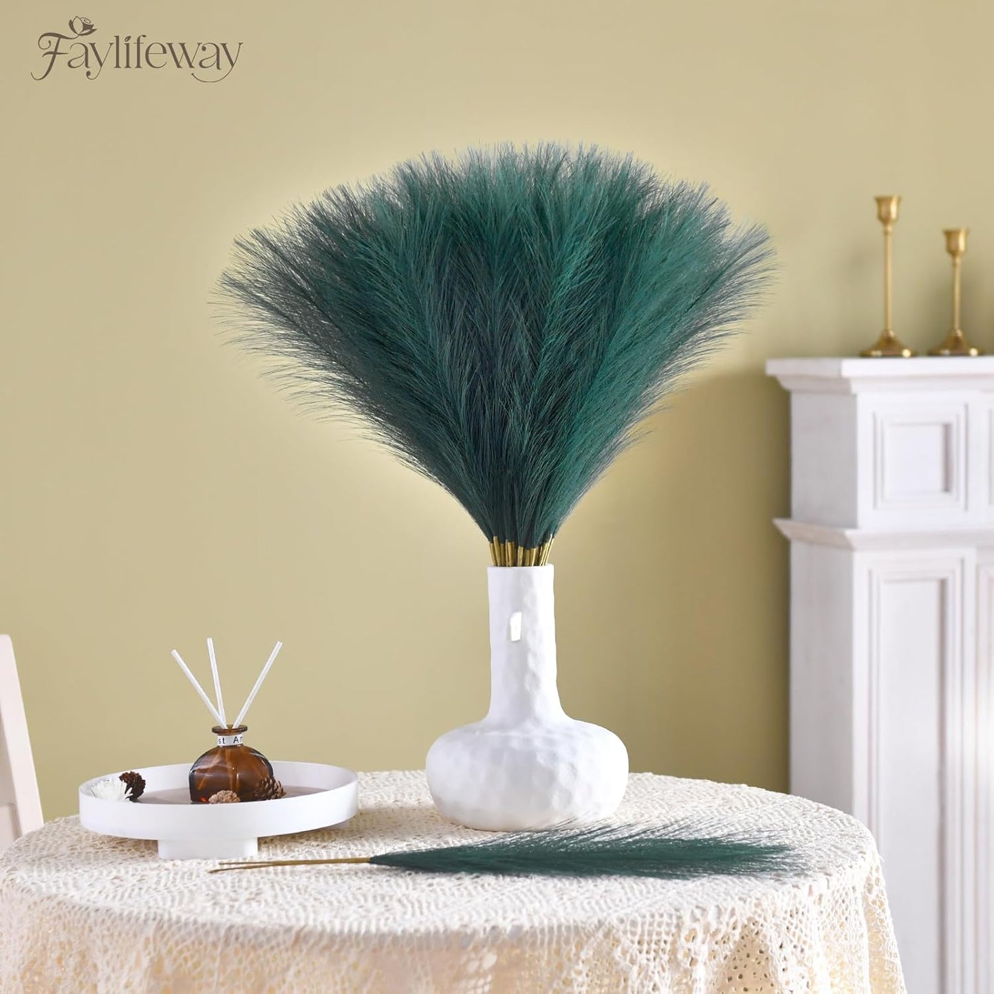 50pcs Pampas Grass 17in for Living Room Decor, Blush Pink Pampas Grass Decor, Fluffy Pink Flowers for Home Birthday Bathroom Baby Shower Wall Bow Decor(Blush & Cream & Pink)