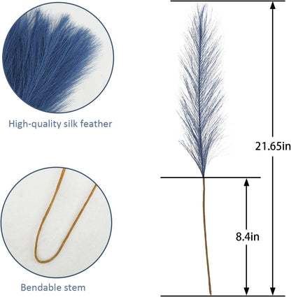 obbsie 50pcs Pink Faux Pampas Grass Decor, 21.6" Short Artificial Floral Branches Vase Filler Flower Arrangement for Home Wedding Boho Outdoor Decor