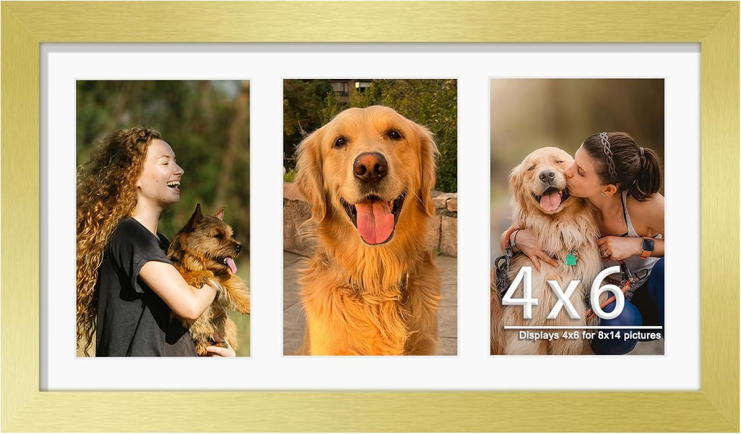 DUENPY 14x26 Collage Picture Frame 4x6 Collage Picture Frame Displays Twelve 4x6 inch Photos Available Horizontal Wall Mounting Display and Vertical Black - Colors A