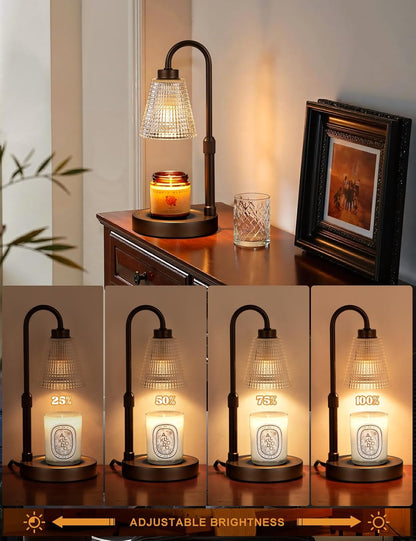 Innqoo Candle Warmer Lamp with Timer, Dimmable Candle Warmer for Jar Candles, Height Adjustable Wax Melts Warmer, Birthday Gifts for Women Mom, House Warming Gifts New Home Decor