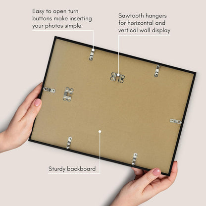 Americanflat 24x36 Poster Frame with Polished Plexiglass - Streamline Collection - Thin Border Picture Frame for Wall Display - Hanging Hardware Included - Black - Colors B