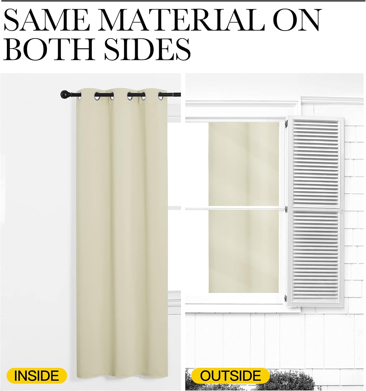 NICETOWN Halloween Pitch Black Solid Thermal Insulated Grommet Blackout Curtains/Drapes for Bedroom Window (2 Panels, 42 inches Wide by 63 inches Long, Black) - Colors C