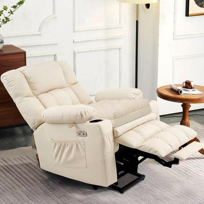 Recliner Cushions for Elderly, 20x20x5 Inch Thick Chair Cushion Patent Design Soft Tufted Dual Layer Booster Seat Cushions for Seniors Recliner Risers Taupe 1P