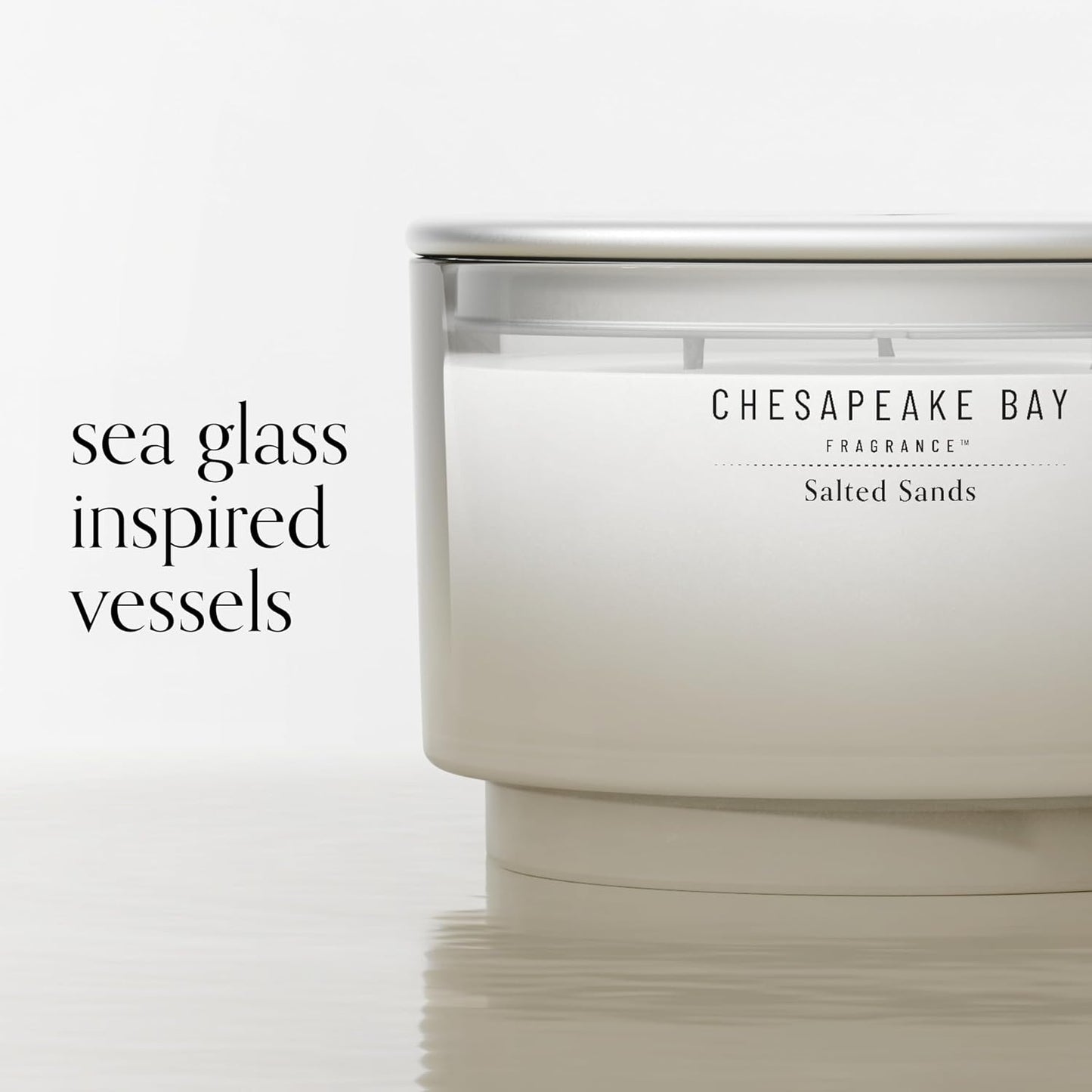Chesapeake Bay, 11oz Marine Drift Scented Candle, Mood Evoking Fragrance, Textured Sea Glass-Inspired Jar, Premium Soy Blend Wax with Essential Oils, Coastal Fragrance for Home Décor or Gifting