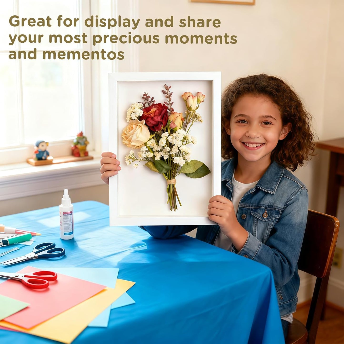 Shadow Box Frame 8x10 - 3 Pack Wood Deep Shadowbox with Glass Shadow Boxes Display Cases Suitable for Photos, Dried Flowers, Handicrafts Picture Frames for Wall (Black)